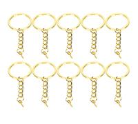 CHICIRIS Ensemble de Porte-clés en Alliage, 10 Pièces avec Broches à œil | Matériau en alliage durable, facile à installer, pour porte-clés DIY, disponible en différentes tailles