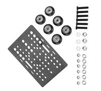 CHICIRIS Ensemble de Poulie de Plaque de Portique en Aluminium Noir Durable, Kit de Roulement de Carte de Construction D'installation Facile pour Imprimante 3D, Actionneurs Linéaires NEMA de Type V