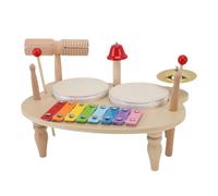 CHICIRIS Ensemble de Tambour pour Enfants à Percussion de Musique en Bois avec Plusieurs Instruments de Percussion, Jouet d'apprentissage de la Musique Créative pour Les Tout-Petits, Améliore Le