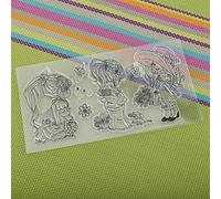 CHICIRIS Ensemble de Tampons en Silicone pour Filles de Dessin animé, pour Cartes de Vœux et Scrapbooking, Matériau Doux et texturé, Facile à Utiliser et à Nettoyer