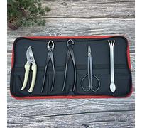 CHICIRIS Ensemble D'outils pour bonsaï, Kit de 5 Pièces pour bonsaï en Acier Robuste, Cisailles, Pinces, Râteau pour Jardinage, Taille de bonsaï, Sac de Rangement Inclus
