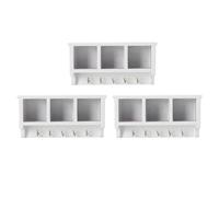 CHICIRIS Étagère Miniature à l'échelle 1:12, Lot de 3 en Bois Blanc pour Meubles de Maison de Poupée, Rangement Fonctionnel, Solution d'affichage Idéale, Finition Blanche de qualité Supérieure,