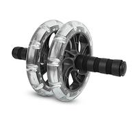 CHICIRIS Exerciseur Abdominal avec Conception à 2 Roues et Bandes de | Roues à Double Roulement, Poignée en Mousse Antidérapante, Corde élastique Amovible et Genouillère incluses.