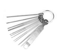 CHICIRIS Fichiers de Noix de Selle de Pont de Guitare 13 Ensemble D'aiguilles, Maréchause D'outils Allongés en Acier Inoxydable Premium, Kit D'outils Ukelele avec Fichier Plat 0.014 '' à