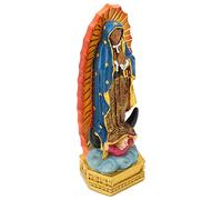CHICIRIS Figurine Chrétienne Guadalupe, Statue de la Vierge Marie Peinte à la Main avec des Détails Vifs et des Couleurs Riches, pour la Décoration de Table de Bureau à Domicile