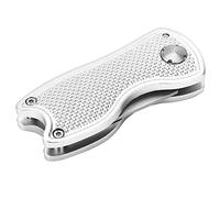 CHICIRIS Fourche Verte de, Outil Pliable en Acier Inoxydable avec Marqueur de Balle Magnétique, Conception Compacte pour l'entretien des Parcours (Silver)