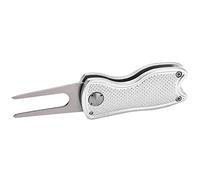 CHICIRIS Fourche Verte de, Outil Pliable en Acier Inoxydable avec Marqueur de Balle Magnétique pour l'entretien du Parcours (Silver)