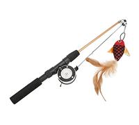 CHICIRIS Funny Cat Toys, Funny Cat Stick Télescopique Interactif pour Chats Poisson Rouge + Canne à pêche