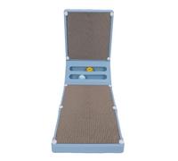 CHICIRIS Griffoir Vertical en Forme de L pour Chat, avec Revêtement ondulé Amovible, Structure Stable pour Protéger Les Meubles des Chats D'intérieur, 60 X 26 Cm (Blue)