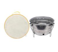CHICIRIS Gril de Barbecue Portable en Acier Inoxydable, Gril de Camping Pliable de 29 Cm de Diamètre avec Plateau à Charbon encastré pour la Cuisine en Plein Air, les Pique-niques dans le (CW305 28