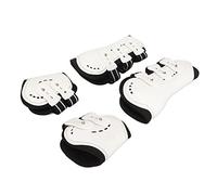 CHICIRIS Guêtres de Tendon Avant de Cheval Résistantes aux Chocs pour Sauter, Bottes de Cheval en Néoprène Blanc pour Un Entraînement Rigoureux (L(13x7x2,6 cm/5,1x2,8x1 Pouces))