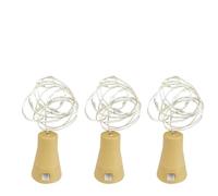 CHICIRIS Guirlande Lumineuse Solaire, Lampe LED Décorative en Forme de Liège, Blanc Doux 1000K, Parfaite pour Les Mariages dans Le Jardin (Multicolore et 3 pièces) (Multicolore et 3 pièces)