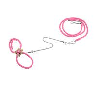 CHICIRIS Harnais pour Furet, Laisse Réglable en Nylon avec Cloche pour Petits Animaux, Protection Complète pour Hamsters et Rats (Rose)
