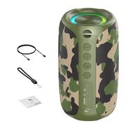 CHICIRIS Haut-Parleur, Son Portable sans Fil RVB 8 W, Batterie 1800 MAh, Idéal pour Les Fêtes à la Maison et Les Activités de Plein Air (Camouflage)
