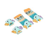 CHICIRIS Hochets de Poignet pour bébé, Jouets Doux, Ensemble Sensoriel | Chaussettes Foot Finder avec Tissu en Polyester, Motifs D'animaux Colorés, Bracelet Réglable, Développement éducatif