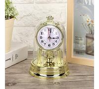 CHICIRIS Horloge de Table, Horloge silencieuse décor à la Maison Ornement à la Maison Horloge Antique Horloge de Style européen décor d'horloge, pour salon intérieur(Golden)
