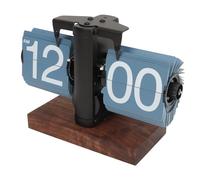 CHICIRIS Horloge Mécanique Unique pour Un Réglage Facile de L'heure et Une Utilisation Sûre dans la Chambre ou la Salle d'étude. Exquise en Noyer Noir. (Blue)