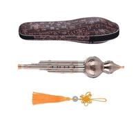CHICIRIS Hulusi en Aluminium avec Tuyaux Plaqués Cuivre, Gourde Chinoise, Flûte à Cucurbitacées, Design 3 Tons avec étui de Transport et Nœud Chinois pour Débutants et Amateurs de Musique