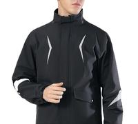 CHICIRIS Imperméable pour moto, design à rayures à haute réflexion, poche imperméable, chapeau amovible, combinaison de pluie résistante à l'usure, pongee polyester pour homme, imperméable et