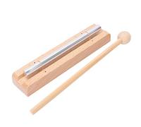CHICIRIS Instrument de Percussion avec Tube Métallique et Base en Bois de Hêtre, Carillon Portable pour Cours de Musique et Développement du Rythme des Enfants