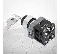 CHICIRIS Interrupteur de Verrouillage à clé ZB2-BE102, Structure Modulaire, Antioxydant, 2 Positions, Matériau argenté pour équipement de Bureau, Plastique et Fer