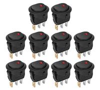 CHICIRIS Interrupteur Marche/arrêt à Bascule Rond Résistant, Interrupteur SPST avec Lumière Rouge, DC 12V 20A, Artisanat Exquis