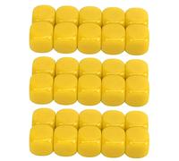 CHICIRIS Jeu de Dés Vierges de 30 Pièces de 16mm, de Coins Ronds en Plastique pour Jeux de société, Enseignement des Mathématiques, Bricolage, Autocollant personnalisé (Yellow)