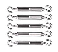 CHICIRIS Jeu de Tendeurs en Acier Inoxydable 304, Tension de Câble Métallique à Double Crochets Résistant à la Rouille pour le Matériel de Voile D'ombrage, Paquet de 5 (M4)