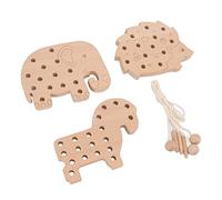 CHICIRIS Jouet de Laçage en Bois pour Les Tout-Petits avec Un Design en | Bois de Hêtre épaissi et Sûr, Améliore la motricité Fine, la Coordination œil-main, Ensemble de 3 Pièces à Partager