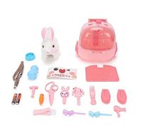 CHICIRIS Jouet de Lapin électrique, Lapin en Peluche Interactif avec Cage, Animal de Compagnie électronique Qui Marche et Tremble Le Nez pour Les Enfants
