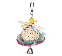 CHICIRIS Jouet de Recherche de Nourriture pour Oiseaux, Boule de Déchiquetage Comestible et Colorée pour Calopsittes et Perruches, Matériel Végétal Sûr, 1 Pièce (Corde à Bille Unique)