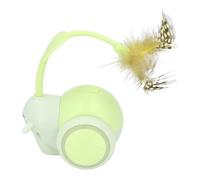 CHICIRIS Jouet Mobile Intelligent pour Chat, Jouet de Voiture électrique Interactif pour Chat avec Conception de Plumes pour Chats D'intérieur, Matériau ABS Rechargeable et Léger par USB (Green)