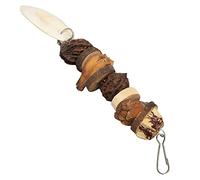 CHICIRIS Jouets à Mâcher pour Oiseaux, Bûches Naturelles Suspendues, Os de Seiche pour Perroquets, Accessoires de Cage 28cm