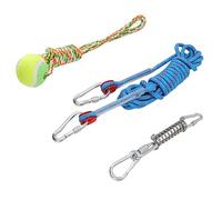 CHICIRIS Jouets de Corde de Chien de Poteau de Ressort, Jouet Interactif à Mâcher D'élastique Suspendu pour Les Chiens de Taille Moyenne avec Une Corde en Coton Robuste de 16,4 Pieds