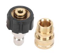 CHICIRIS Kit D'adaptateurs de Nettoyeur Haute Pression, Raccords M22 14mm vers Connecteurs Rapides 1/4 Pouce en Laiton, Coupleurs pour Déconnexion Rapide 1/4 Pouce, 5000 PSI (14mm)