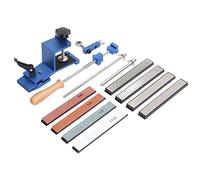 CHICIRIS Kit D'affûtage de Couteaux à Angle Fixe, Système D'affûtage Professionnel avec 4 Pierres à Aiguiser, 4 Meules Diamantées, Roulement à Joint Rotatif à 360 °, pour Restaurant et