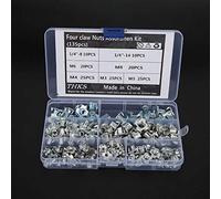 CHICIRIS Kit D'assortiment D'écrous à Quatre Griffes en Acier au Carbone avec 135 Pièces pour Connecter des Meubles comme des Armoires et des Lits