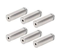 CHICIRIS Kit de 12 Vis Publicitaires, Matériel de Montage D'entretoise de Panneau en Acier Inoxydable 19x60 Mm avec Finition en brossé, pour Image sans Cadre à Accrocher au Mur