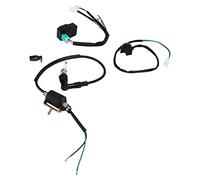 CHICIRIS Kit de Câblage pour Démarreur au Kick, Boîtier CDI, Bougie D'allumage, Bobine D'allumage, Interrupteur au Guidon et Accessoires Complets, pour Motos Tout-terrain, Pit Bikes et