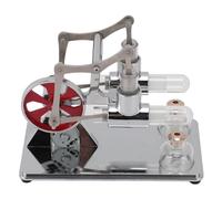 CHICIRIS Kit de Modèle de Moteur Stirling Jouet de Moteur D'expérimentation Scientifique éducative avec Lumières LED pour Enfants et Adultes en Alliage D'aluminium 195x105x135mm (Silver)