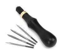 CHICIRIS Kit de Poinçon de Couture en Cuir 4 en 1 avec Poignée en ébène Durable pour Couturière et Bricolage
