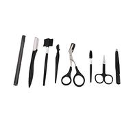 CHICIRIS Kit de Toilettage Professionnel des Sourcils, en Acier Inoxydable, avec Sac de Rangement, pour Femmes et Hommes, 8 Pièces, Noir