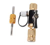 CHICIRIS Kit D'outils de Démontage de Noyau de Valve HVAC 1/4 Pouces, Outil D'installation de Dissolvant de Tige de Valve de Climatiseur en Laiton Compatible avec Les Systèmes AC R410A