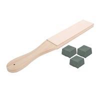CHICIRIS Kit D'Outils de Polissage D'affûtage à 2 Faces en Cuir pour Couteaux et Outils de Sculpture sur Bois avec Composés, adapté aux Débutants et aux Professionnels, Comprend une Planche à