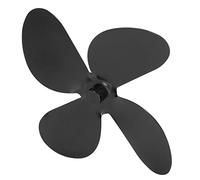 CHICIRIS Lame de Ventilateur de Poêle en Alliage D'aluminium, Kit Durable de 4 Lames pour Poêle à Bois, Accessoires de Ventilateur de Cheminée avec Vis à clé Hexagonale (Black)