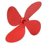 CHICIRIS Lame de Ventilateur de Poêle en Alliage D'aluminium, Kit Durable de 4 Lames pour Poêle à Bois, Accessoires de Ventilateur de Cheminée avec Vis à clé Hexagonale (Rouge)