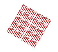 CHICIRIS Lames de Coupe en Plastique 100 Pièces, Lames de Rechange pour Tondeuse à Gazon avec Conception en Forme de Gourde pour Accessoires D'élagage de Jardin, Anticorrosion et (Rouge)