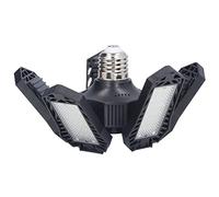 CHICIRIS Lampe de Garage LED, Plafonnier de Garage Pliable 20 W 1500 LM E27 Lumière de sous-Sol 5 Bandes Réglables pour Garage Entrepôt Atelier sous-Sol Grange