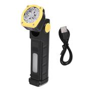 CHICIRIS Lampe de Poche de Travail à LED avec Crochet Magnétique IPX4 étanche à L'eau Portable pour Camping-car Réparation D'urgence Affichage Numérique Rotatif à 90 ° (YELLOW)