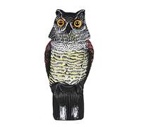 CHICIRIS Leurre de Hibou Réaliste, Effaroucheur d'oiseaux à Tête Rotative à 360 ° pour Jardin, Patio, Cour, avec Plumes en Plastique Peintes à la Main (Couleur Assortie)